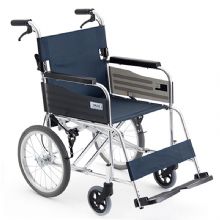 MIKI三貴手動輪椅車MPTC-46JL 藍色S-3重量11.5公斤，小型便攜，免充氣實心胎輪椅