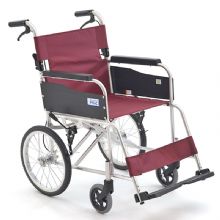 MIKI三貴手動輪椅車MPTC-46JL 紅色 S-2重量11.5公斤，小型便攜，免充氣實心胎 老人輪椅車