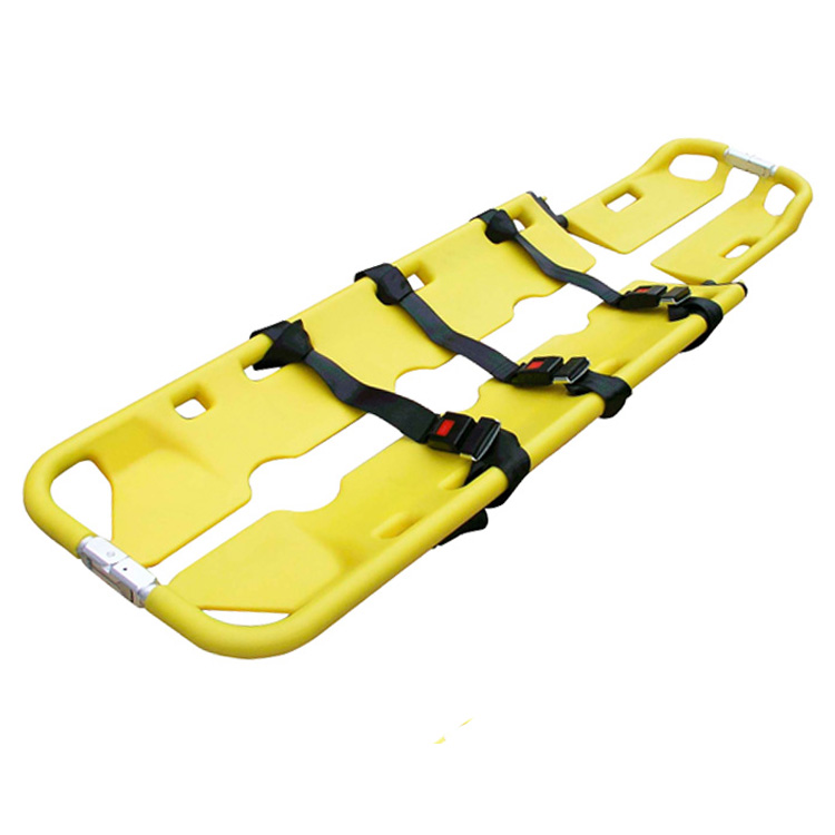  1塑料鏟式擔(dān)架YXH-4D 采用分離型剛性結(jié)構(gòu)，轉(zhuǎn)送骨折及重傷病員