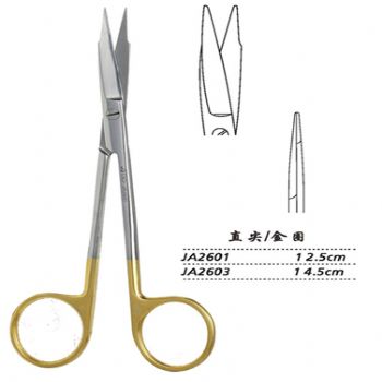 金鐘精細(xì)手術(shù)剪直尖 JA2601 12.5cm 直尖 金圈（解剖）