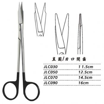 金鐘精細(xì)手術(shù)剪直圓 JLC090 16cm 直圓 刃口開齒（解剖）