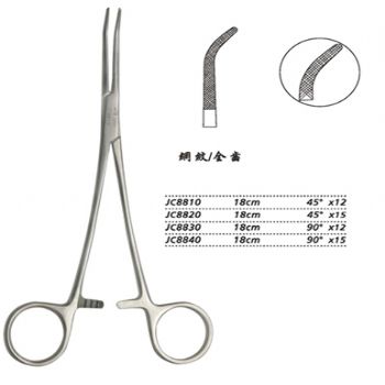 金鐘分離結(jié)扎鉗JC8830 18cm 90°×12網(wǎng)紋全齒