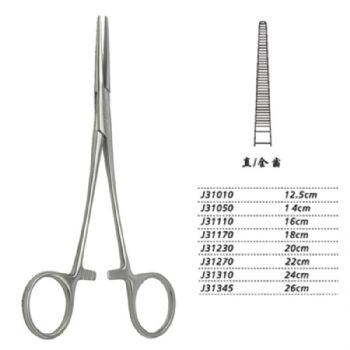 金鐘止血鉗直全齒 J31170 18cm 直全齒